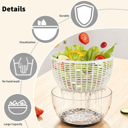 quick press salad spinner and vegetable washer tool for lettuce spinner 3.8L Small capacity Fruit Washing Bowl with fruit washing bowl with strainer dehydrator kitchen appliances