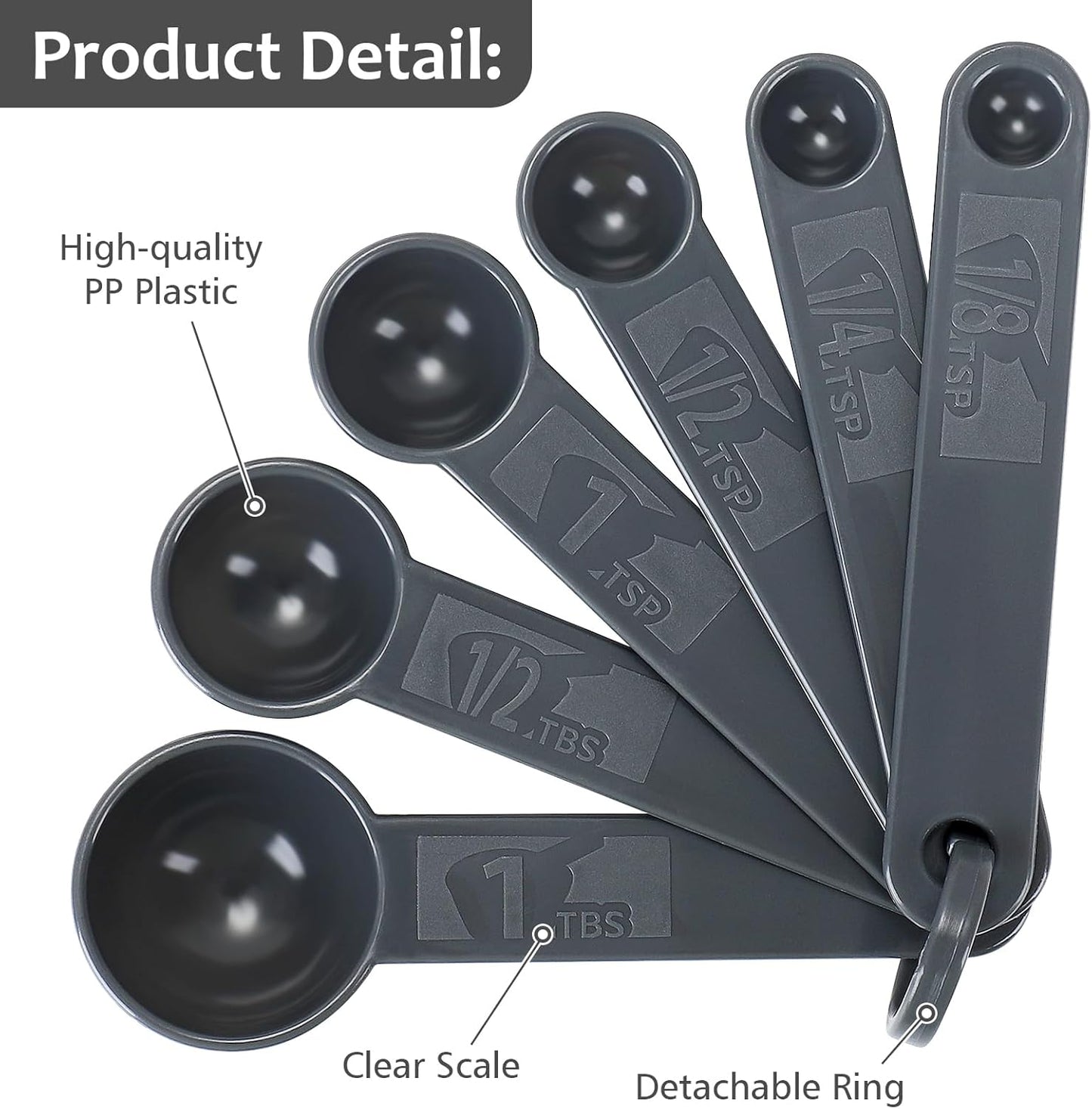 Accmor Measuring Cups & Spoons Set, Plastic Cooking Baking Tools Measuring Spoons Cups, 11 Piece Different Capacities Tablespoons Kitchen Gadgets Nesting Measure Sets for Dry Liquid Ingredients