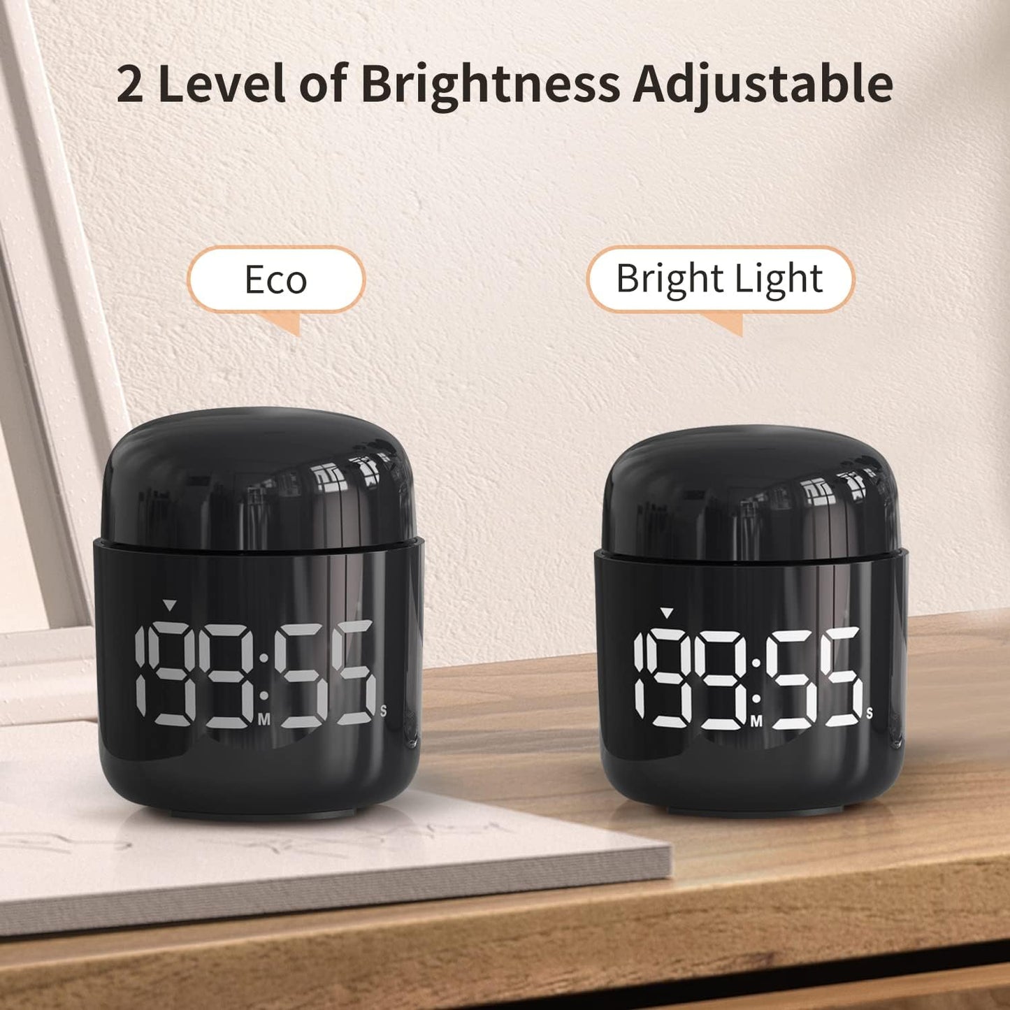 Digital Kitchen Timer,Countdown Countup Timer with Large LED Display Volume Adjustment,Timer for Cooking, Classroom Time for Kids and Teachers. (Silver)
