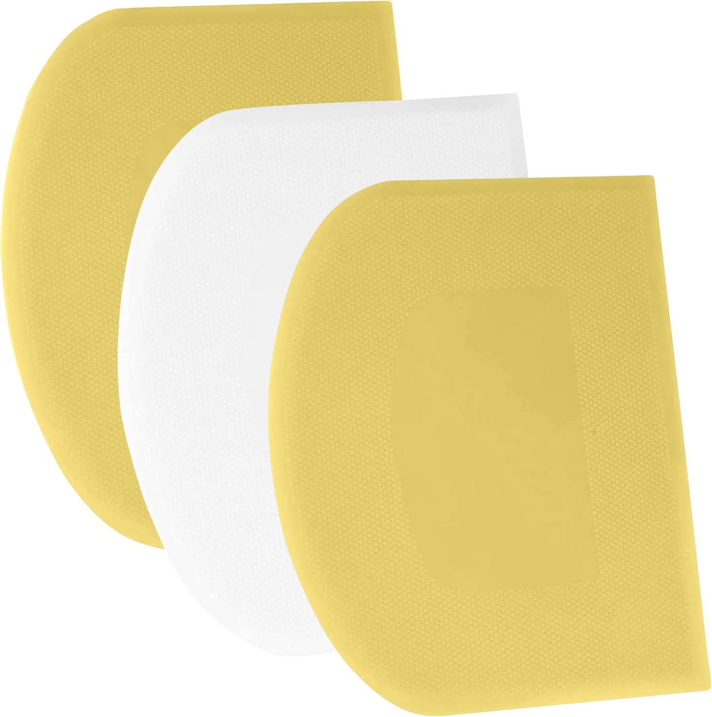 SURDOCA Dough Scraper Bench Scraper - 3P 4.7x3.7" Plastic Flexible Bowl Scraper, Sharp Edge & Angles Cake Scraper. Non-Slip Bakeware Decorating Tools Sculpting & Modeling Tools - Pure White - Colors A