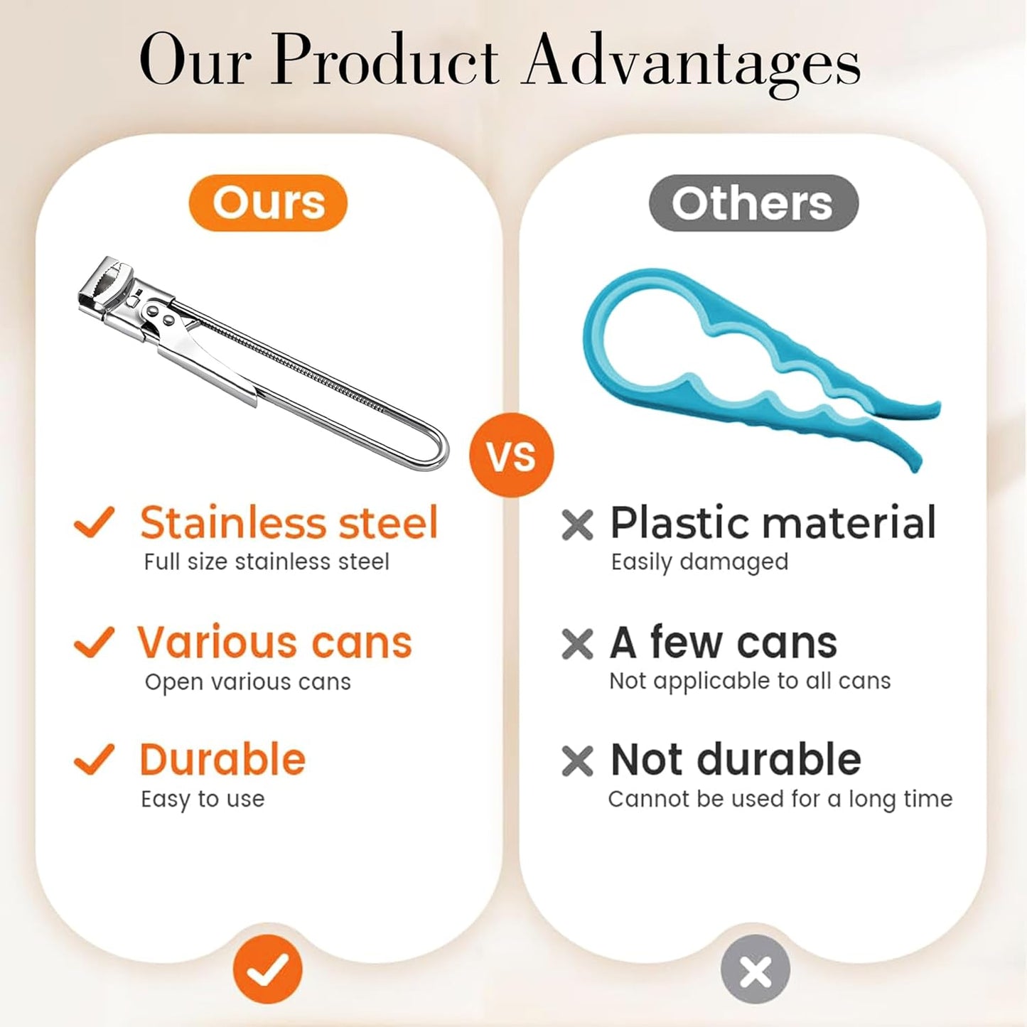 2PCS Adjustable Stainless Steel Jar Opener, Manual Can Opener for Arthritis Hands, Multifunctional Bottle Opener & Lid Gripper, Kitchen Gadgets for Seniors