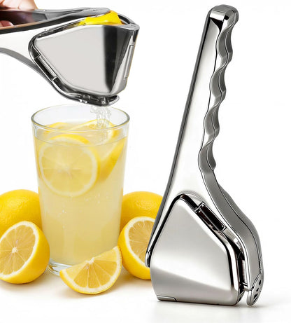 Stainless Steel Manual Lemon Squeezer, Handheld Citrus Juicer for Lemon Lime Orange, Max Juice Extraction