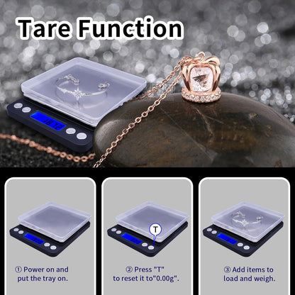 Gram Scale,Capacity 500g Accuracy 0.01g Mini Food Scales Digital Weight Grams and Oz,Small Kitchen High Precision for Espresso,Baking,Jewelry,Soap Making,Silver