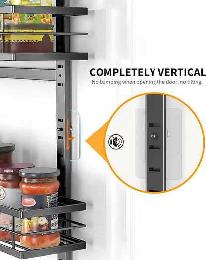 Moforoco 9-Tier Over The Door Pantry Organizer, Pantry Organization and Storage, Black Hanging Basket Wall Spice Rack Seasoning Shelves, Home & Kitchen Bedroom Bathroom House Essentials