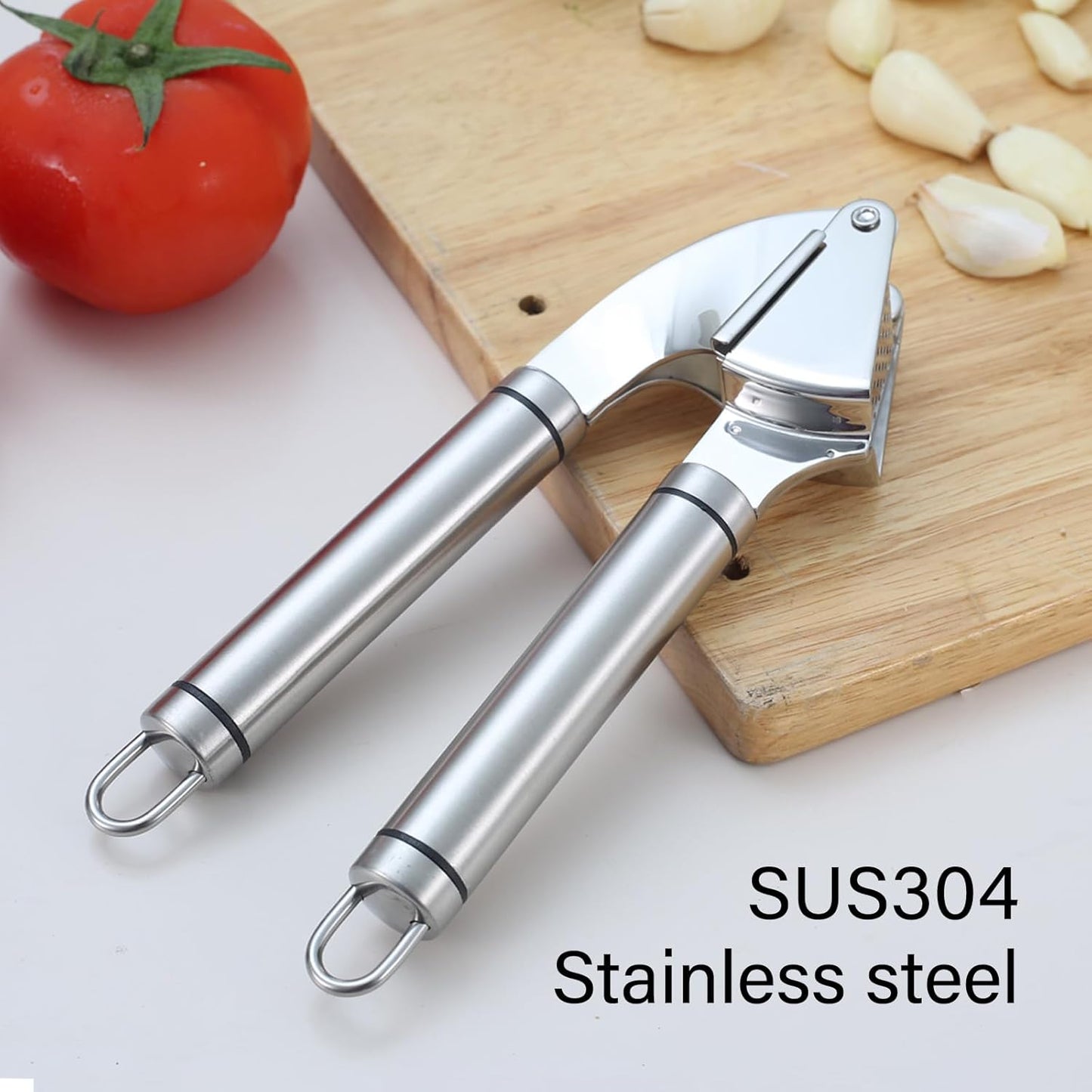 Kitchen Garlic Press, Rust Proof & Dishwasher Safe Garlic Mincer, Durable Garlic Crusher, Easy to Clean and Squeeze, Rose