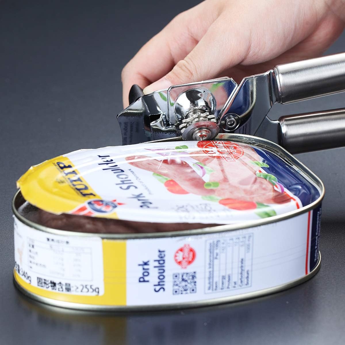 Berglander Can Opener, Stainless Steel Rainbow Handle, Titainium Colorful Plating Handle Hand Held, Smooth Edge Manual Can Opener, Heavy Duty (Rainbow)