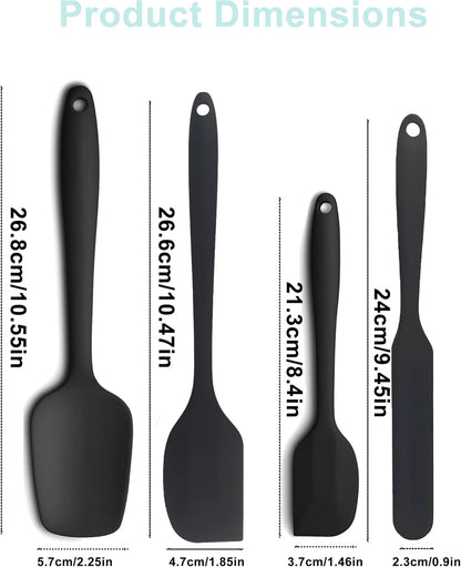 4 Pcs Silicone Spatula,Food Grade Rubber Spatula, Spatulas Silicone Heat Resistant, Used for Baking, Cooking, non Stick, Dishwasher Safe, BPA Free