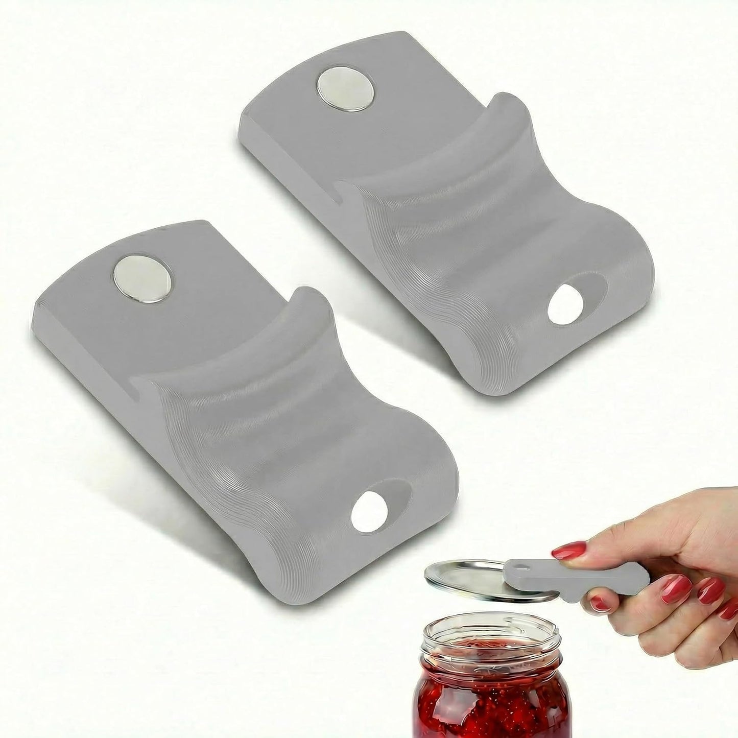 2PC Mason Jar Opener Set, Multifunctional Lid Opener for Regular & Wide - Mouth Canning Jars, Effortless Twist Tool for Tight Lids, Ideal for Kitchen, RV & Camping, Durable & Easy to Use (Black)