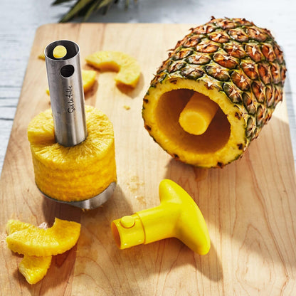Sur La Table Pineapple Corer and Slicer, Stainless Steel Twist-Action Tool for Coring and Slicing Fresh Pineapple in One Motion