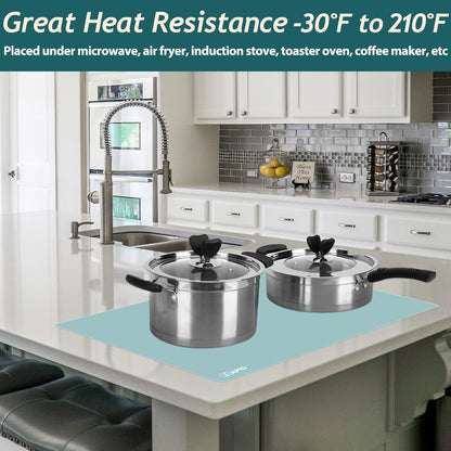 Extra Large Silicone Mat 36" x 24" Place Mats, Heat Resistant Mat for Kitchen Countertop Protector, Thick Placemats Washable Silicone Mats for Kitchen Counter Mat Dining Table Mat, Grey, Sapid