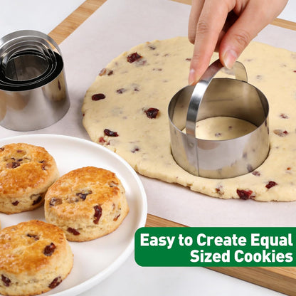 Ninsula Pastry Cutter Set, Stainless Steel Professional Pastry Blender with Biscuit Cutter, Heavy Duty Dough Blender with Soft Grip for Easy Mixing(Black)