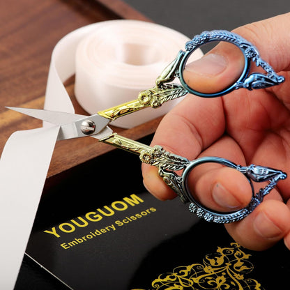 YOUGUOM Sewing Embroidery Scissors, Small Thread Scissor for Craft Artwork Needlework Yarn Knitting Detail Snips, Black Cute Bird Shears