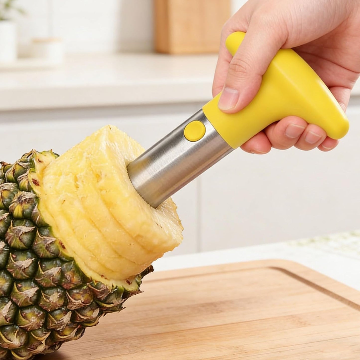 uxcell 2 Pcs Pineapple Corer, 9.4x4.1 Inch Stainless Steel Upgraded Pineapple Core Remover Eye Removal Tool, Core Fruits for Home Kitchen, Blue