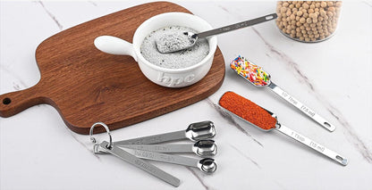 Copper Measuring Cups and Spoons Set, Stainless Steel Measuring Cups and Spoons Set 12, Metal Measuring Cups Set, 5 Measuring Cup Set and 6 Copper Measuring Spoons &Leveler for Kitchen