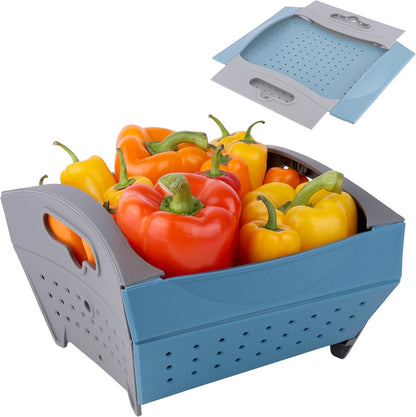 Coghlan's Snapfold Colander – 3-Quart (2.8L) Compact, Collapsible Strainer for Pasta, Vegetables, Fruit, Space-Saving, Self-Standing with Handles, for Camping and Outdoor Kitchens, Standard Size
