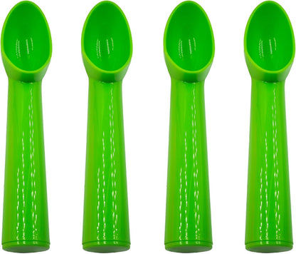 4pcs Plastic Ice Cream Scoop Nonstick Melon Baller Spoon for Ice Cream, Fruits, Yogurt, Sorbet, and Melon Balls(Orange)