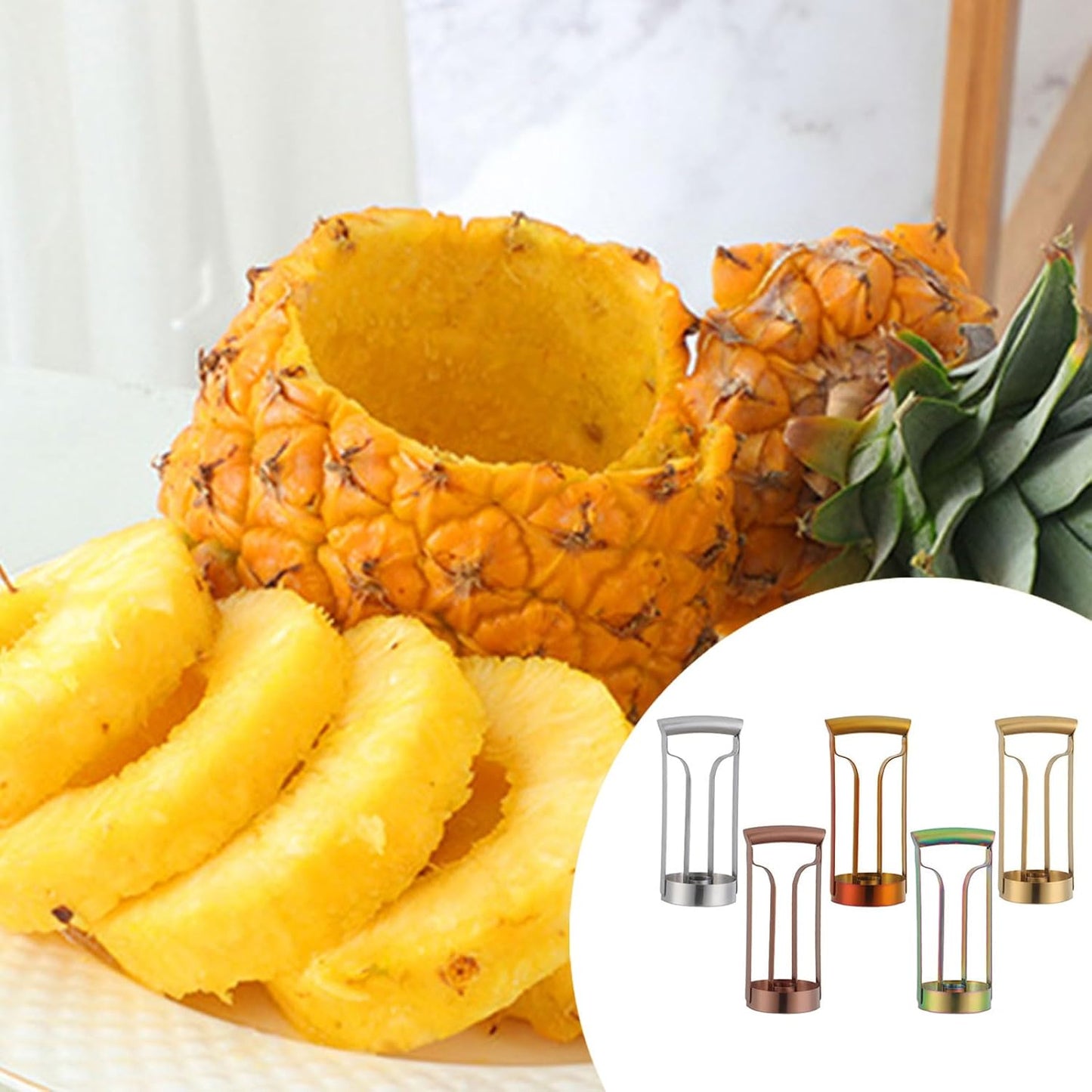 Stainless Steels Pineapple Peeler Corer Cutter Tool Portable Fruit Slicers Kitchen Tool Quick Pineapple Meat Pickers For Home Picnics Party Travel