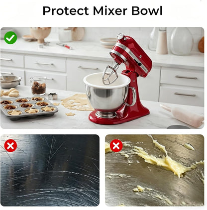 Ceruaxb Silicone Bowl Liners for KitchenAid 5 Qt Tilt-Head Stand Mixer, 3 Pack with Lids, Non-Stick Mixing Bowl Inserts, Food-Grade, Easy Clean, Ideal for Dough Proofing & Food Prep