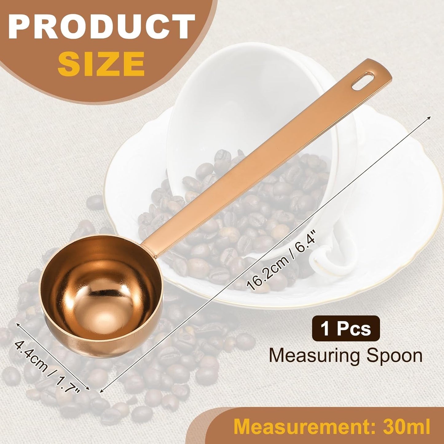 uxcell Measuring Spoon, 15ml Long Handle Table Scoop Teaspoon Coffee Scoop Spoon for Ground Coffee Tea Sugar Cooking Baking, Black