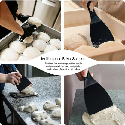 LRui Kitchen Professional Pizza Dough Scraper dough spatula,plastic flexible strip handle dough scraper.