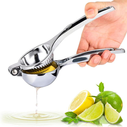 Hand Juicer Squeezer with Ergonomic Heavy Duty Handle – 20 oz Bowl Aluminum Lemon Juicer with Pour Spout for Mess-Free Pouring - Manual Citrus Press for Lemon, Orange, Lime, Grapefruit, Pomegranate