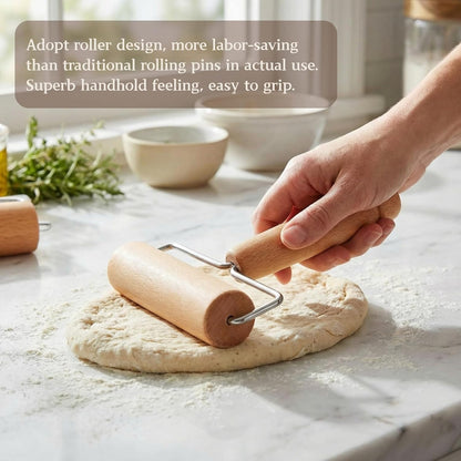 AVLA 4 Pack Wood Pastry Pizza Roller, Non Stick Wooden Rolling Pin for Home, Professional Dough Roller Tool Set for Baking, Cooking, Multifunction Craft Clay Roller, Easy to Handle