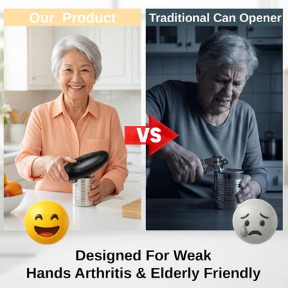 Electric Can Opener for Seniors, One Touch Automatic Battery Operated Can Opener with Smooth Edge, Hands Free, Fits All Can Sizes, Kitchen Gadgets for Arthritis