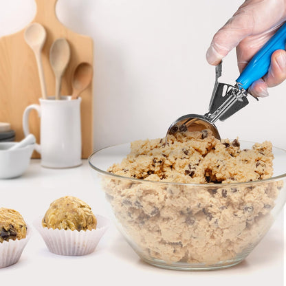 Meadow Lane Trigger Scoop - #24 Size (2-in Diameter) 2.7 Tbsp Capacity, Stainless Steel, Portion Control, Ice-cream & Cookie Dough Scoop, Black