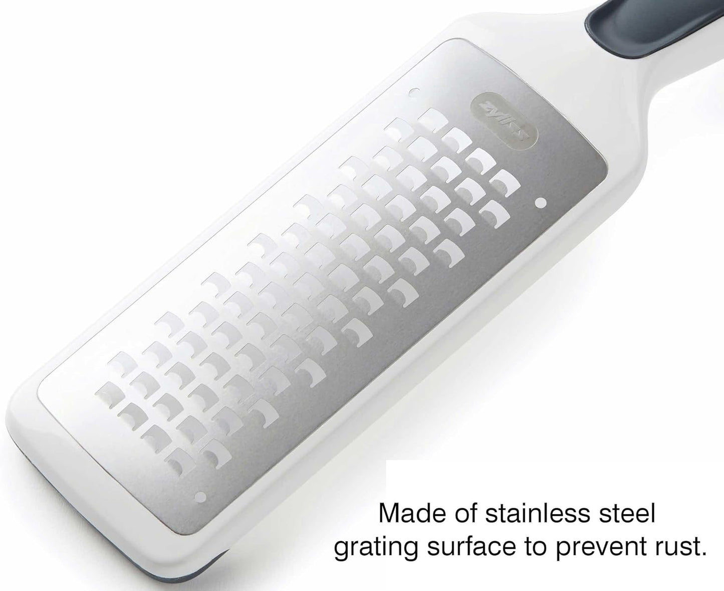 Zyliss All Cheese Acid Etched Rotary Grater with Fine and Coarse Drums, 1-Pack, White