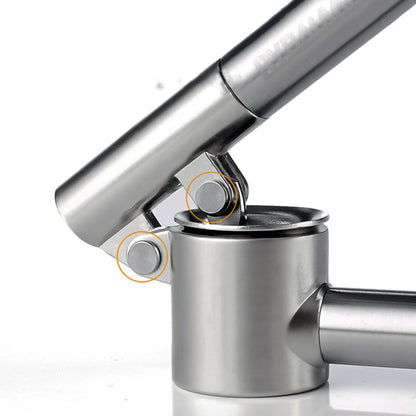 Stainless Steel Garlic Press Extended Handle Heavy Duty Garlic Mincer and Crusher Manual Kitchen Tool