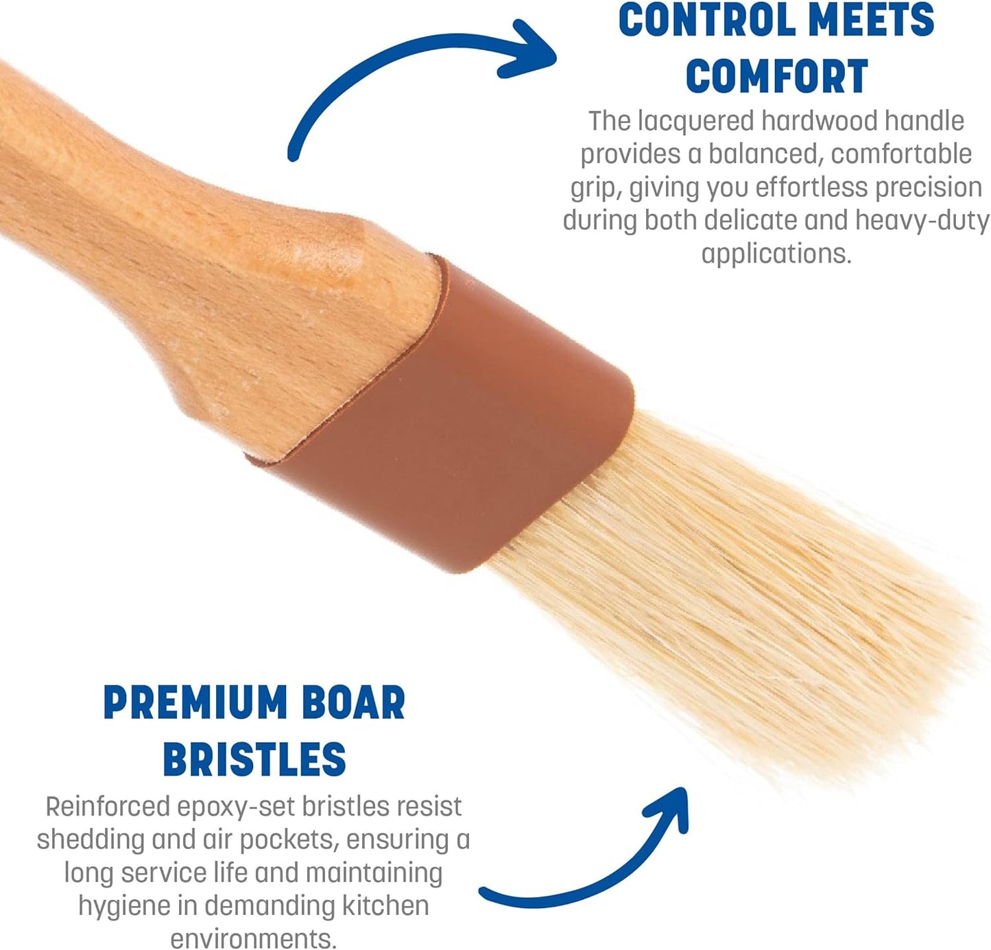 SPARTA Kitchen Basting Brush – 4037300 Basting Brush for Cooking Flat Boar Bristle Brush, Hardwood Handle for Kitchens, Restaurants, Catering, High Heat Food Prep, 1.5in