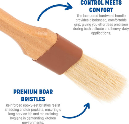 SPARTA Kitchen Basting Brush – 4037300 Basting Brush for Cooking Flat Boar Bristle Brush, Hardwood Handle for Kitchens, Restaurants, Catering, High Heat Food Prep, 1.5in
