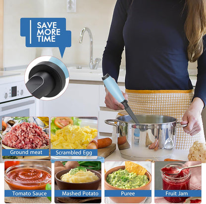 Upgrade Meat Chopper, Heat Resistant Meat Masher for Hamburger, Ground Beef Smasher, Nylon Hamburger Grinder Utensil for Ground Beef, Non Stick Mix Ground Chopper, Mix and Chop Potato Masher Tool