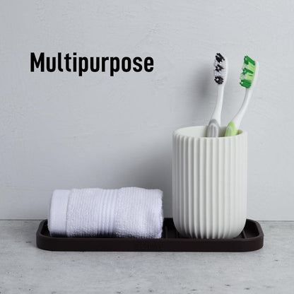 Zulay Kitchen (9x3.5in Sponge Holder for Kitchen Sink - Flexible Heavy-duty Multipurpose Sink Caddy - Counter Organizer for Kitchen, Bathroom, Makeup, Trinkets & More! (Grey)