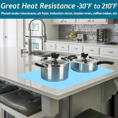 Extra Large Silicone Mat 36" x 24" Place Mats, Heat Resistant Mat for Kitchen Countertop Protector, Thick Placemats Washable Silicone Mats for Kitchen Counter Mat Dining Table Mat, Grey, Sapid
