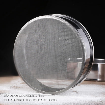 1Pcs 8"Flour Sieve Stainless Steel Round With 40 Mesh Flour Sifter For Baking