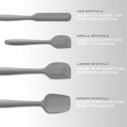 4 Piece Silicone Spatula Set, Flexible Heat Resistant Non-scratch Baking Cooking Rubber Spatulas with Stainless Steel Core, Orange