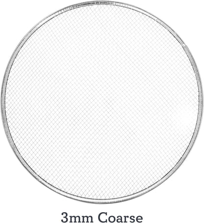 Interchangeable Fine Mesh Sieve Set Gardening Tools Gold Panning Equipment Soil Sifter, 5pc