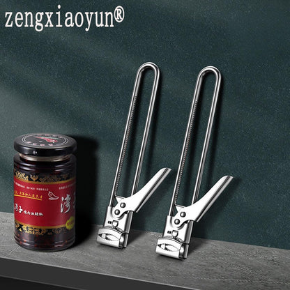 Master Jar & Bottle Opener, Adjustable Multifunctional Stainless Steel Can Opener Jar Lid Gripper, Manual,Kitchen Accessories（Silver）