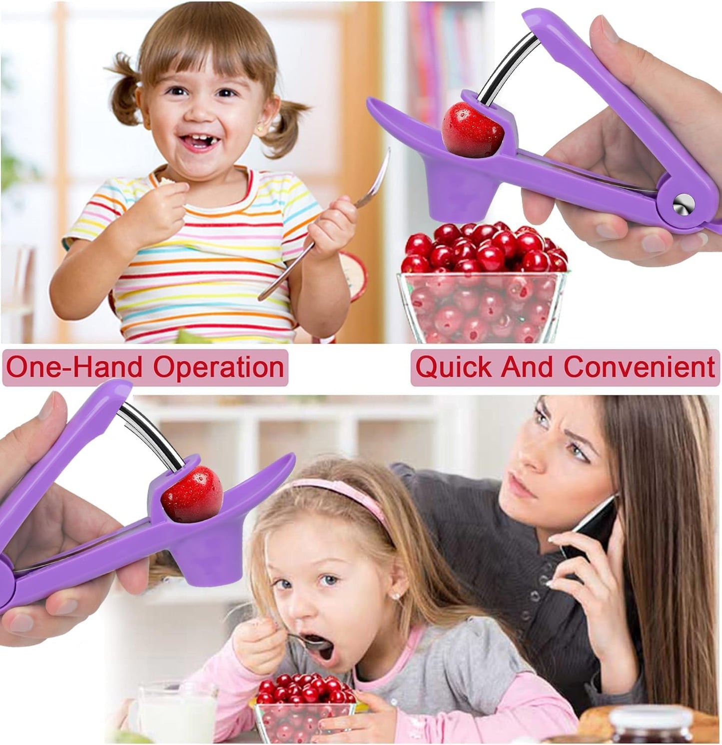 Cherry Pitter Tool Pit Remover, Multiple Cherry Seed Remover, 7 Holes Cherry Stoner Pitter Quick Release, Multiple Cherry Pit Remover Cherries Jam