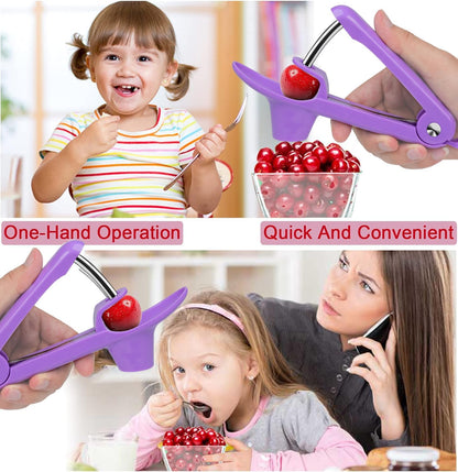 Cherry Pitter Tool Pit Remover, Multiple Cherry Seed Remover, 7 Holes Cherry Stoner Pitter Quick Release, Multiple Cherry Pit Remover Cherries Jam
