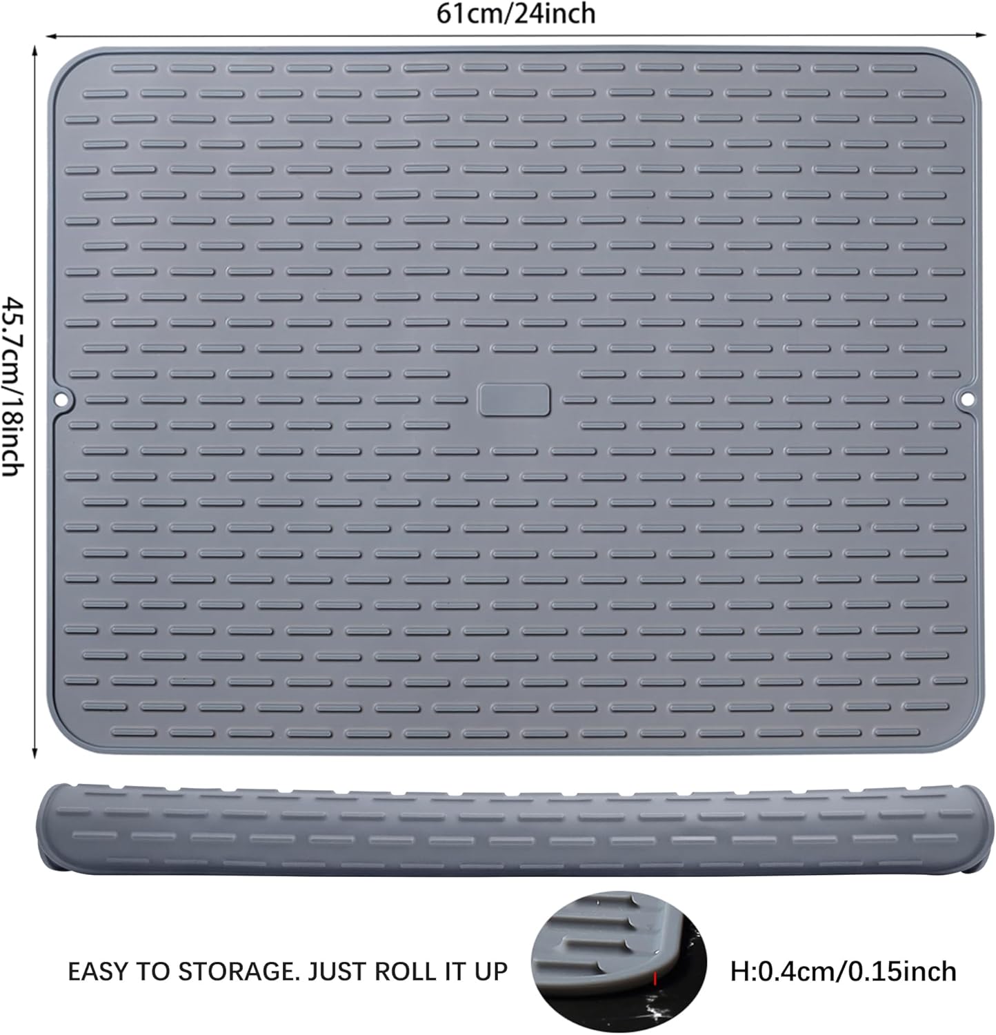 To encounter Silicone Dish Drying Mat - Extral Large 24" x 18" - Set of 2 Flexible Rubber Drying Mat, Heat Resistant Silicone Trivet, Countertop Mat, Dish Draining Mat, Sink Mat