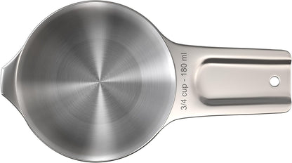 Color Up 2 Cup Measuring Cup, 480ml Stainless Steel Metal, Easy-Pour Spouts, Engraved Markings, Flat Base, Dishwasher Safe, for Dry and Liquid Ingredients