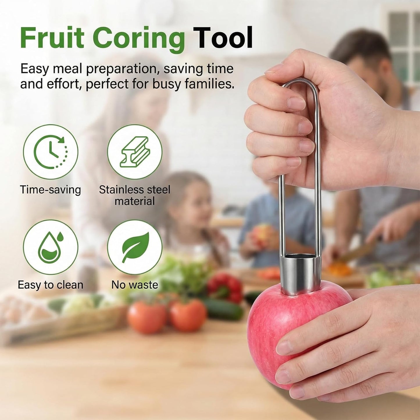 3 PCS Red Bell Pepper Seed Corer Fruit and Vegetable Corer Tool Stainless Steel Practical Kitchen Gadgets Universal Multifunctional Core Remover for Pepper Apple Pineapple Pear Easy Clean