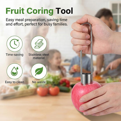 3 PCS Red Bell Pepper Seed Corer Fruit and Vegetable Corer Tool Stainless Steel Practical Kitchen Gadgets Universal Multifunctional Core Remover for Pepper Apple Pineapple Pear Easy Clean