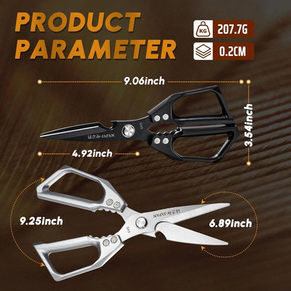 Huusk Kitchen Shears Set, Heavy Duty Poultry Shears, Japanese Kitchen Scissors for Meat, Chicken Bones, and Turkey, Christmas Gifts for Men Women