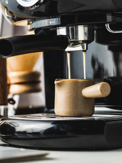 Espresso Cups Ceramic, 200ML Espresso Measuring Cup with Handle, Expresso Shots Cups with Scale, Espresso Accessories, White