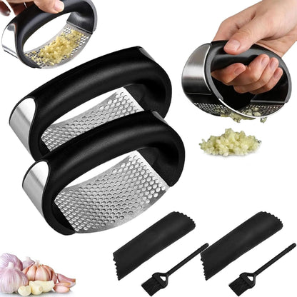 Garlic Presser, Garlic Press Rocker Stainless Steel, Garlics Slicer & Grinder Extracts More Garlics Paste, With Ergonomic Handle, Kitchen Gadgets