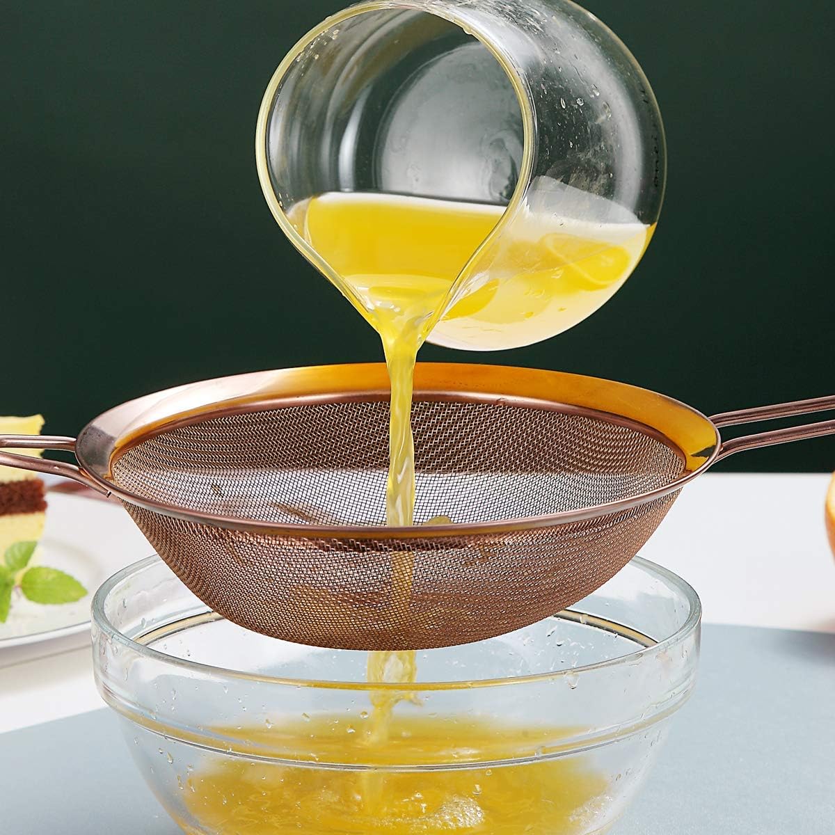 Kyraton Fine Mesh Strainer 6 Pieces Set, Flour Sifter For Baking, Stainless Steel Clander, Matcha Tea Strainer, Gravy Separator, Stasher Sieve Pasta Strainers