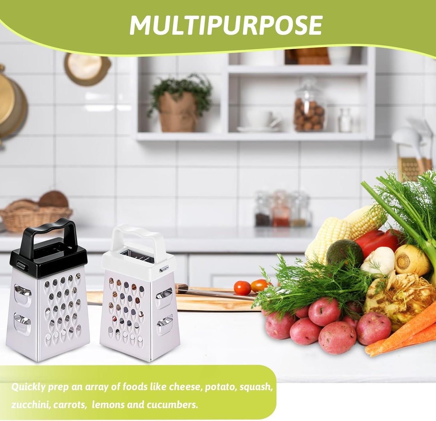 Ptwola 6 Pcs Mini Cheese Grater Professional Box Grater Stainless Steel Fine Coarse Handheld Slicer with 4 Sides Small Box Food Shredder Safe Zester for Kitchen Cheese Garlic Ginger Vegetable Potatoes